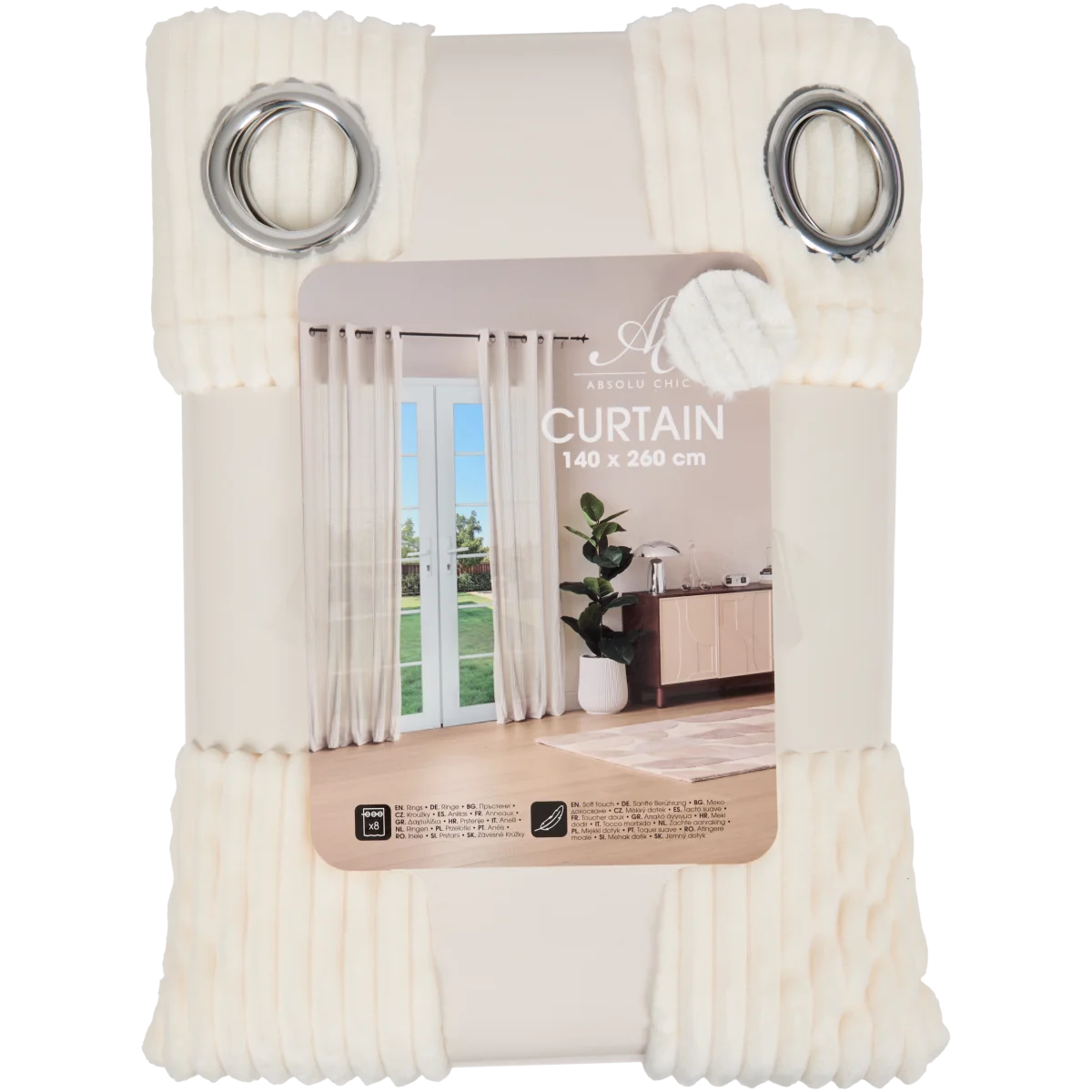 Rideau avec tissu côtelé