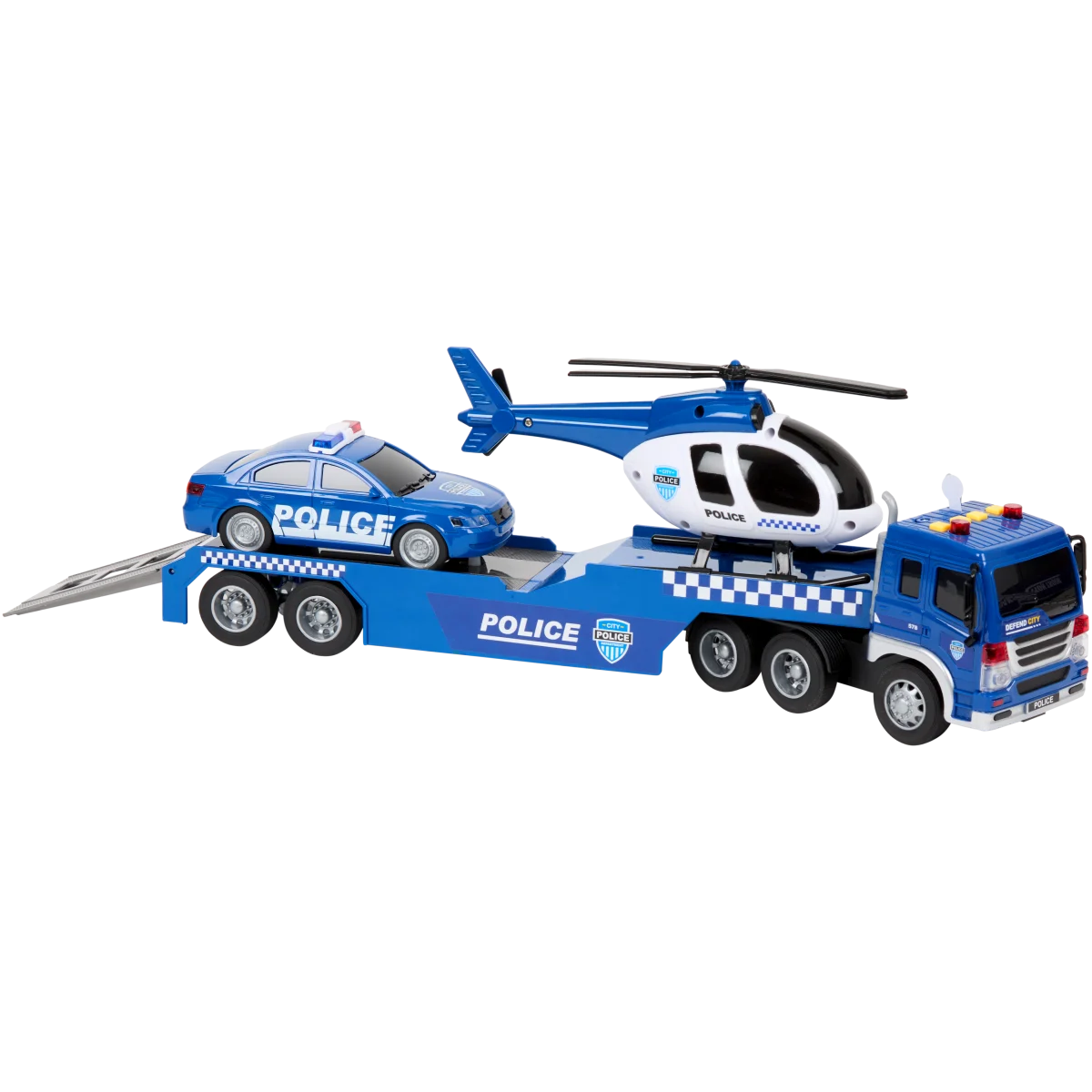 Dickie Toys Set De Rescate 3 Vehículos - Camión Volvo FH16, Coche XC40 Y Helicóptero Airbus H160 - 40 Cm - Luces, Sonidos Y Rampa - Regalo Para Niños +3 Años