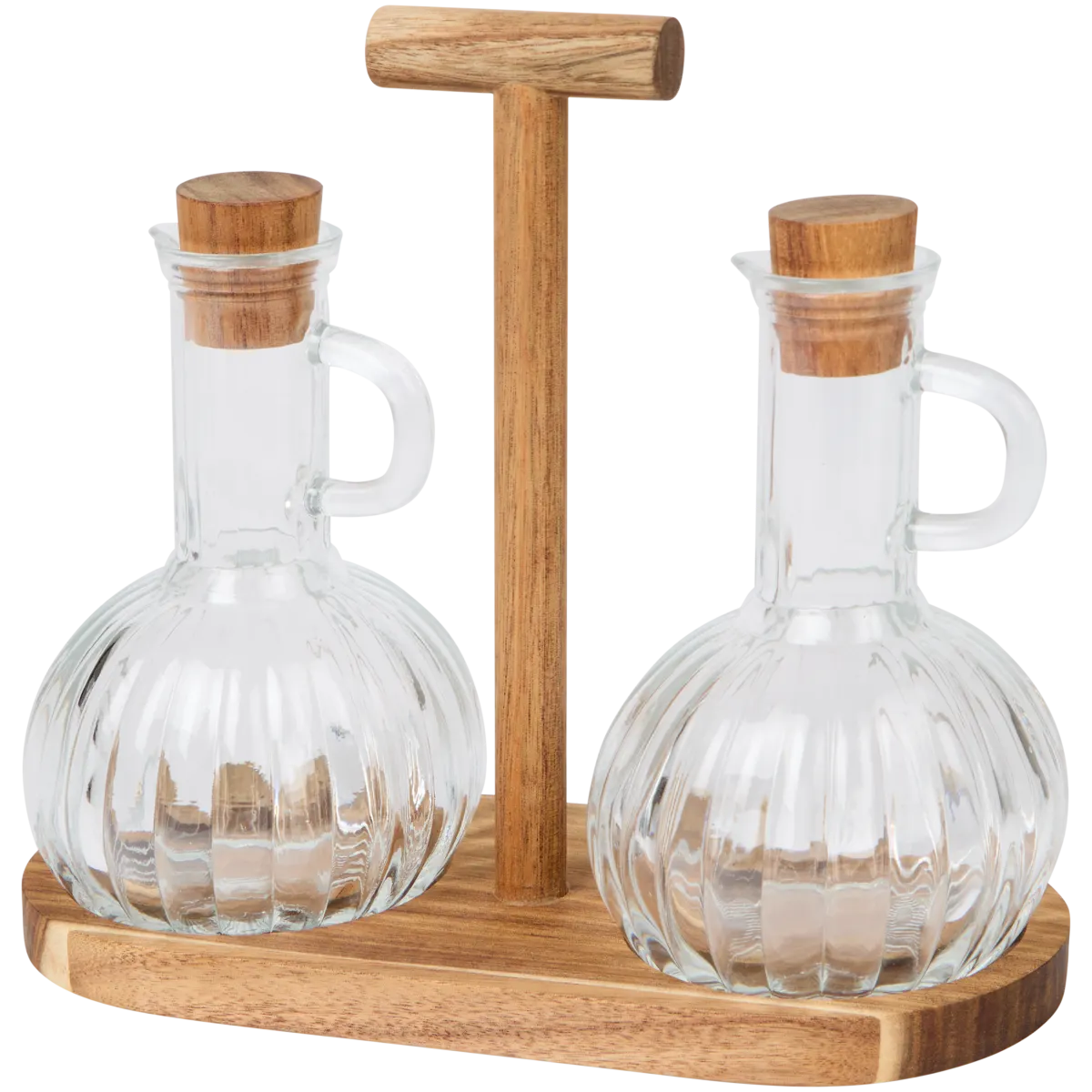 Öl- und Essigflaschen mit Ständer – 9,5 x 21 x 20 cm, 3-teilig