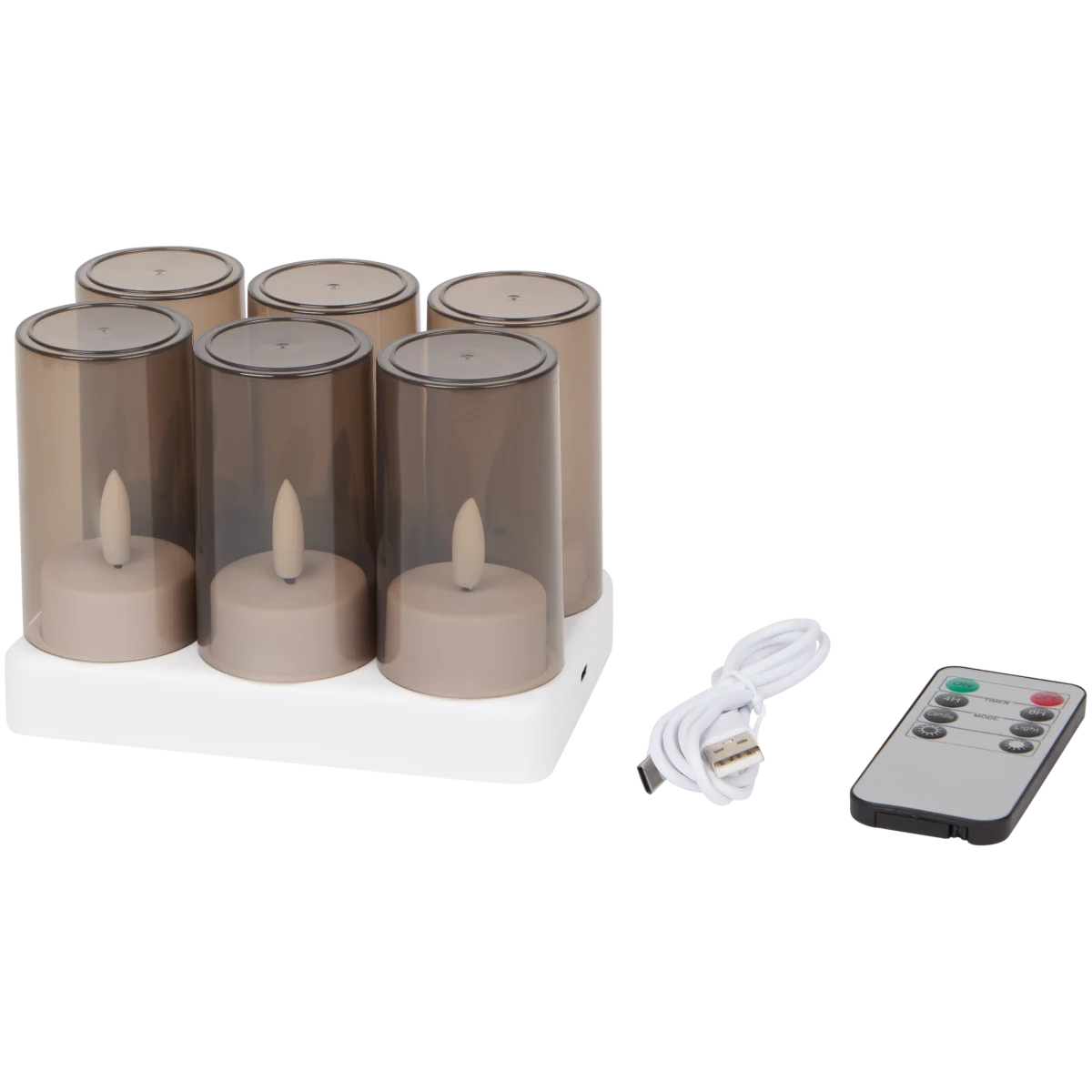 Lot De 6 Bougies Chauffe-Plat LED Rechargeables Bowka Avec Télécommande - Flamme Vacillante Pour Intérieur Et Extérieur