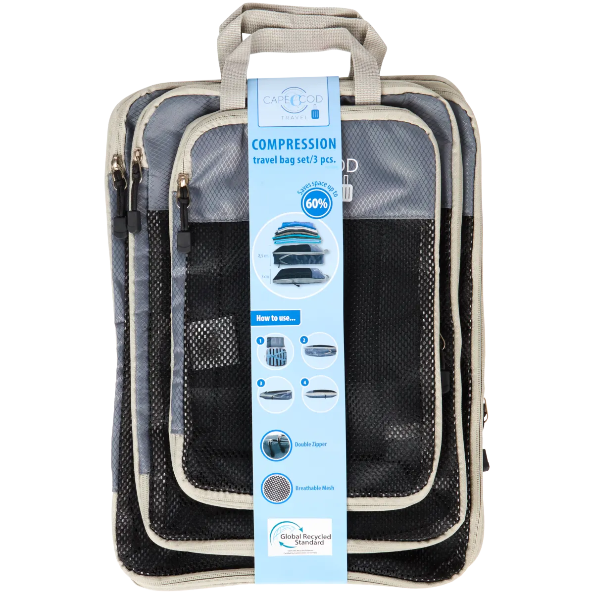 ECOHUB Organizer Valigie 7 Pezzi Set Packing Cubes Kit Viaggio PET