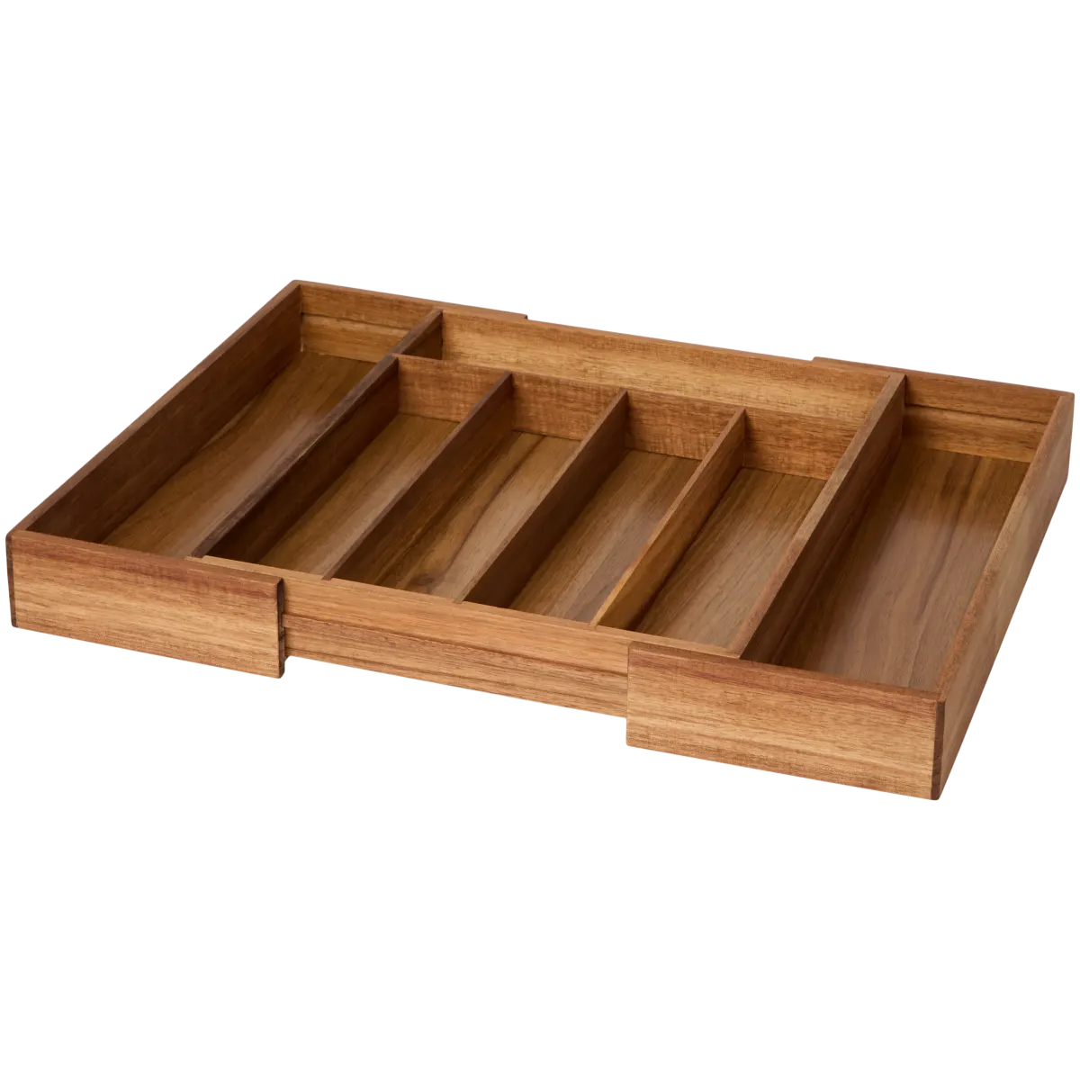 Portaposate In Legno Di Acacia 3 Scomparti - Organizer Da Cucina Per Forchette, Cucchiai E Coltelli, Con Manici E Fondo Antiscivolo, Regalo Fai Da Te - 2