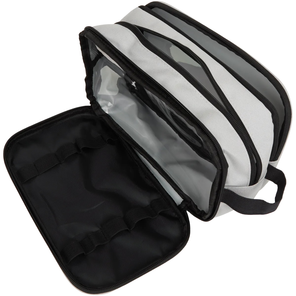 Beauty Case Da Viaggio XL 27x17x6 Cm Con Manico | Motivo Foglie Bianco E Nero | Organizer Trucco E Cosmetici Con Cerniera | Good Things Happen