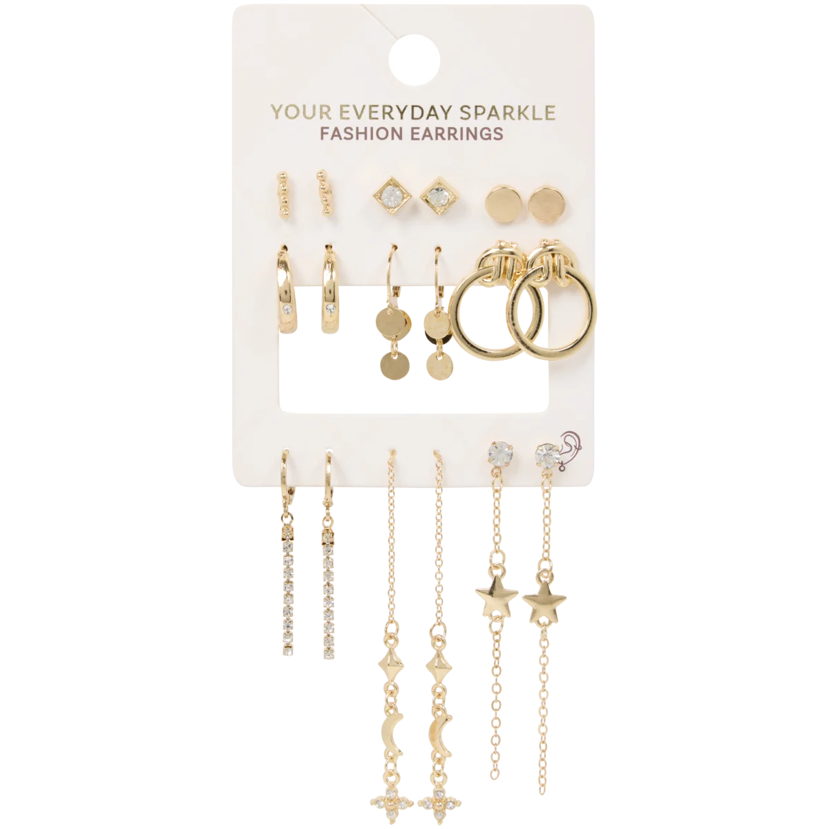 Ohrringe – 9 Paar, Gold
