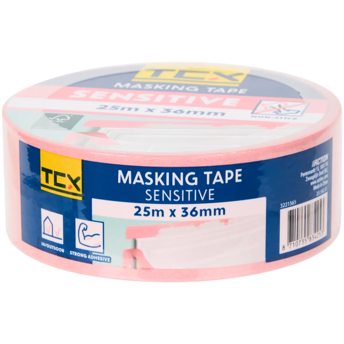 Bandă de mascare TCX Sensitive – 25 m x 36 mm | Action RO