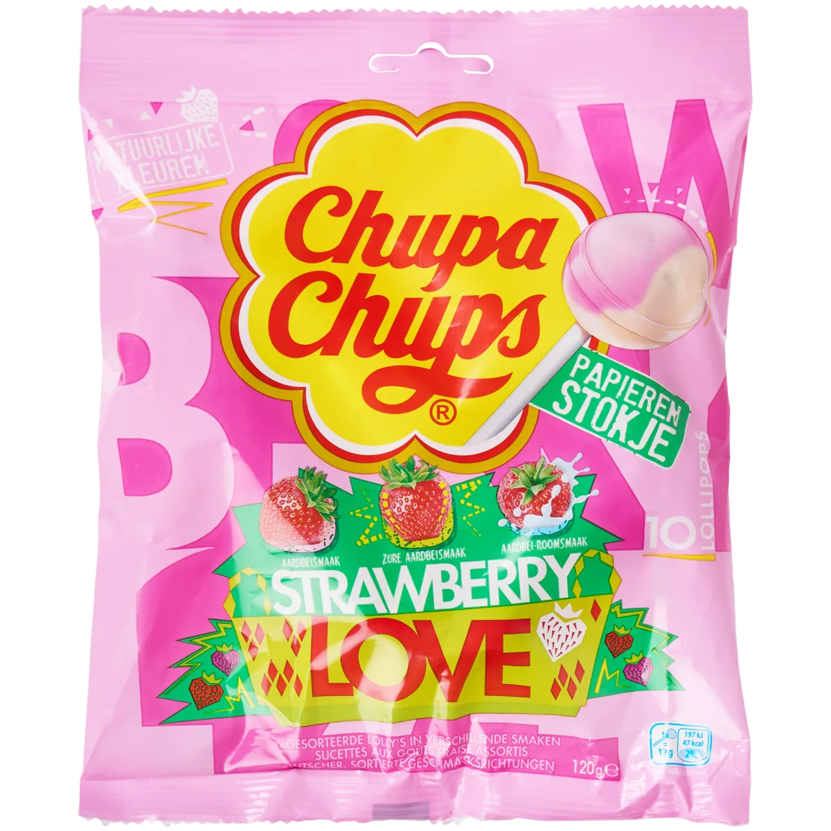 Acadele Chupa Chups Strawberry Love – 10 bucăți | Action RO