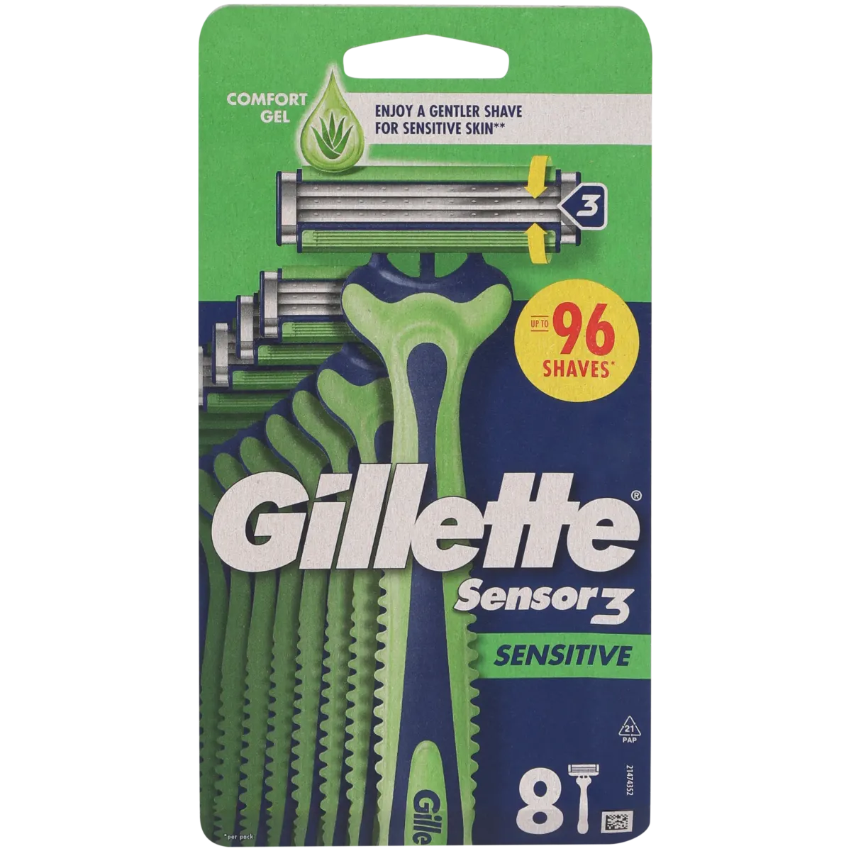 Lame de ras Gillette Sensor3 Sensitive – 8 bucăți | Action RO