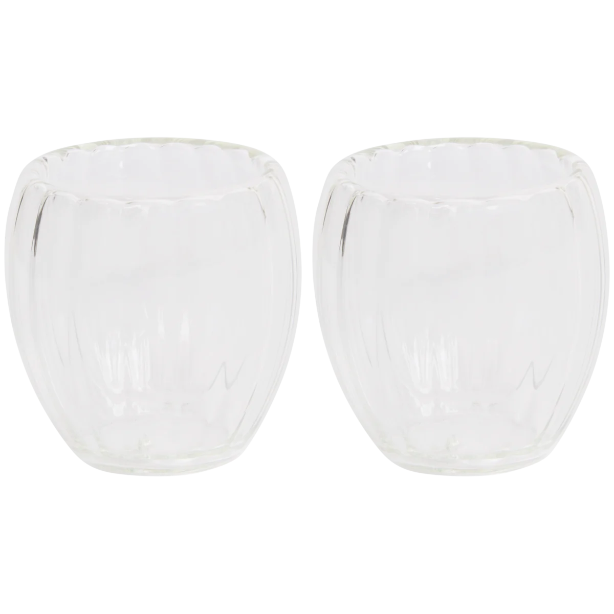 Doppelwandige Gläser – 2 Stück, Glas, Transparent