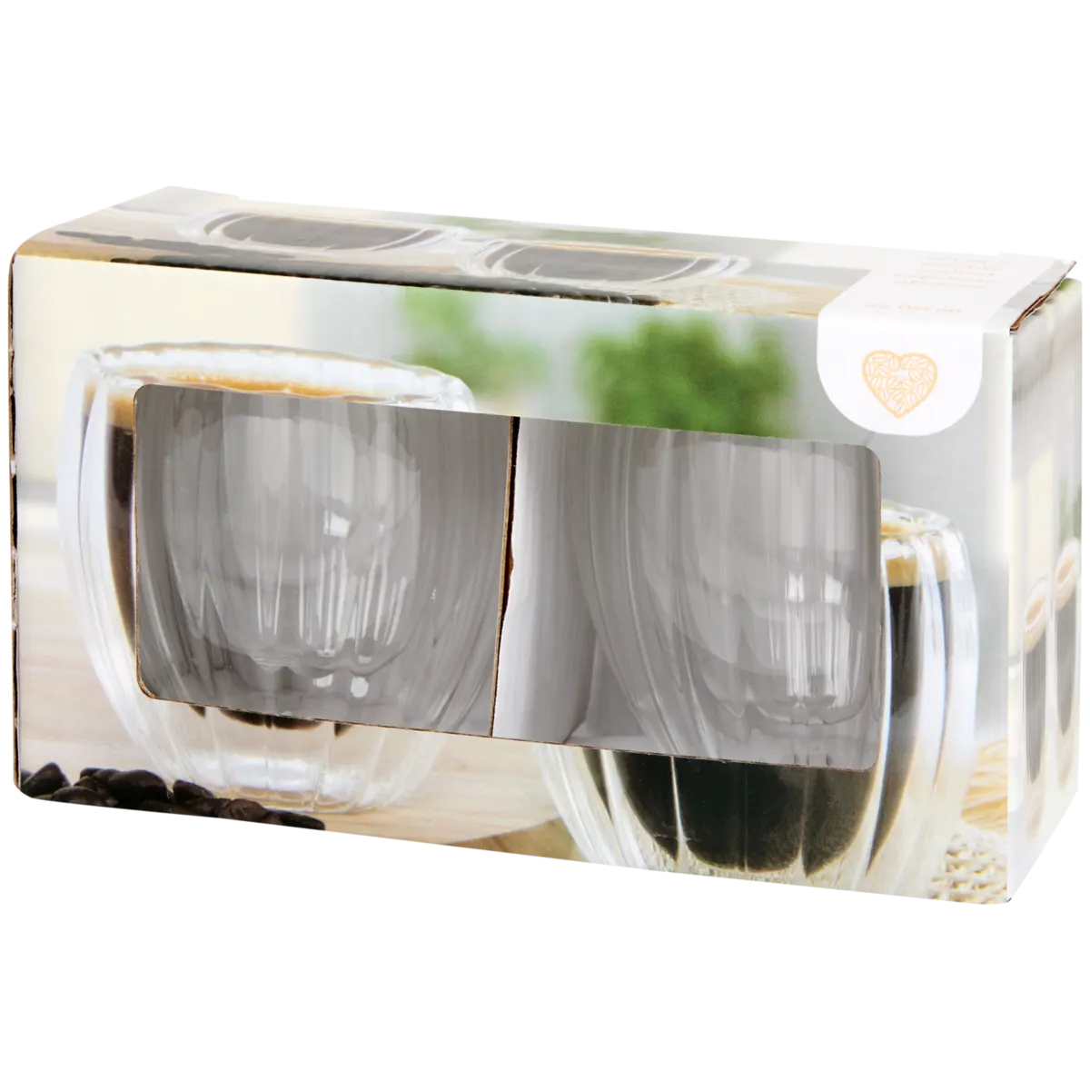 Doppelwandige Gläser – 2 Stück, Glas, Transparent