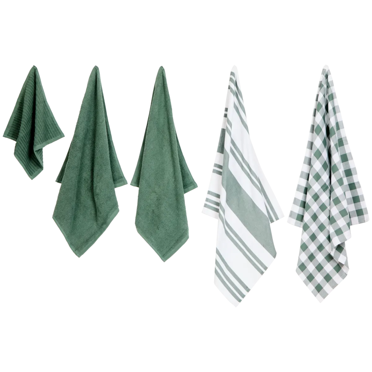 Set Canovacci Cucina In Cotone Made In Italy - 5 Pezzi 55x85 Cm - Assorbenti Multiuso Colorati - Foto 7