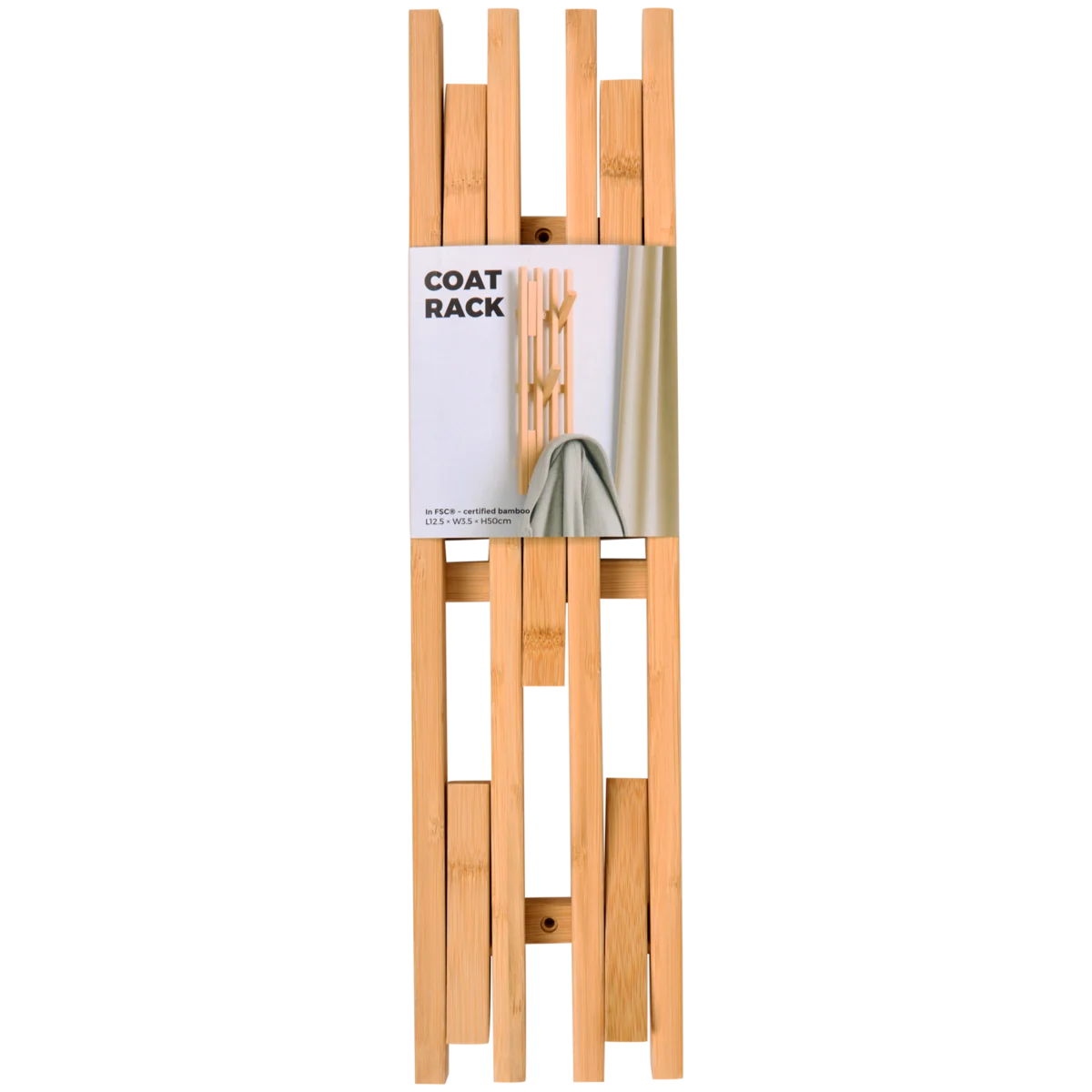 Bambus-Garderobe  12,5 x 3,5 x 50 cm, Braun | Action DE