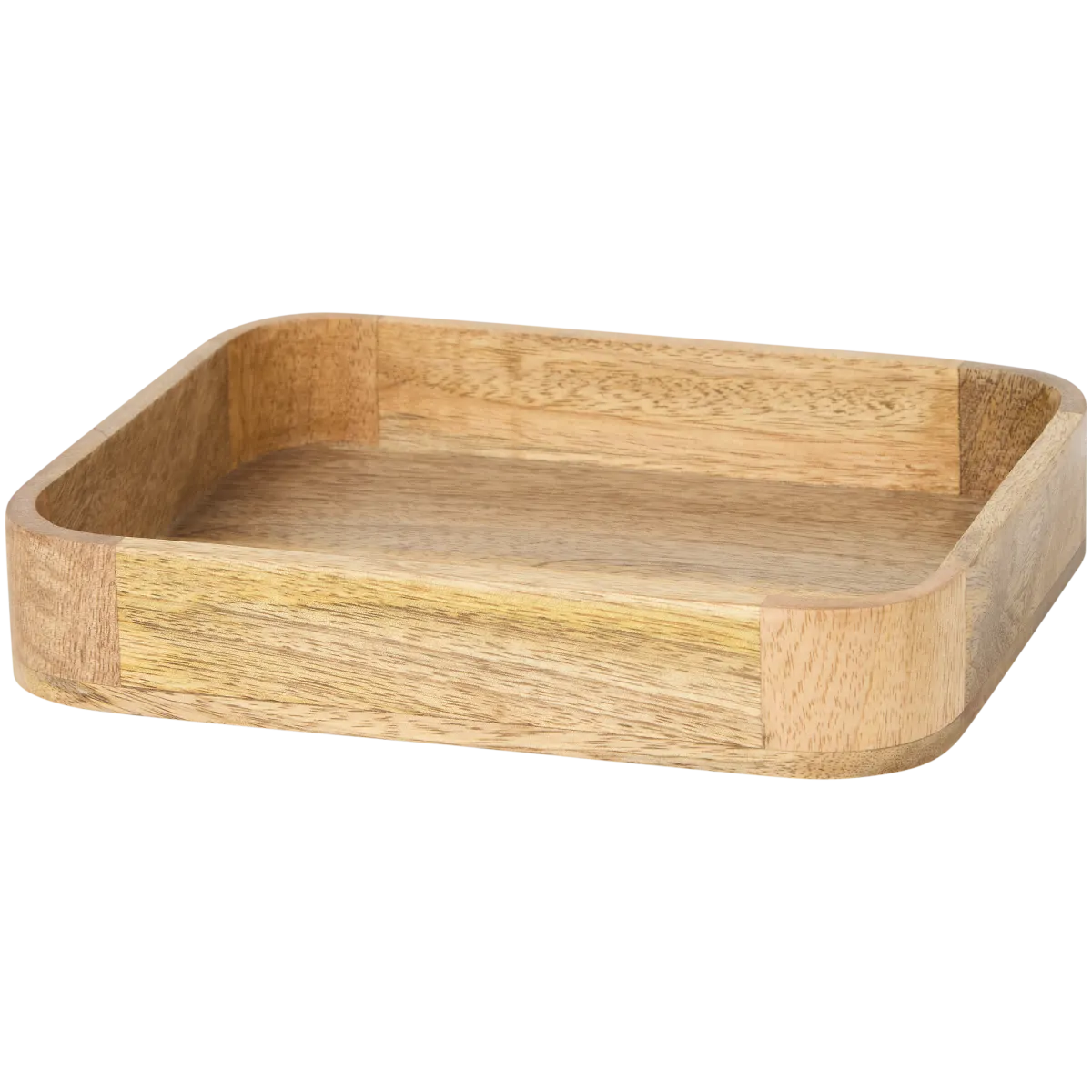 Tablett aus Mangoholz – 22 x 18,5 x 4,5 cm, Braun