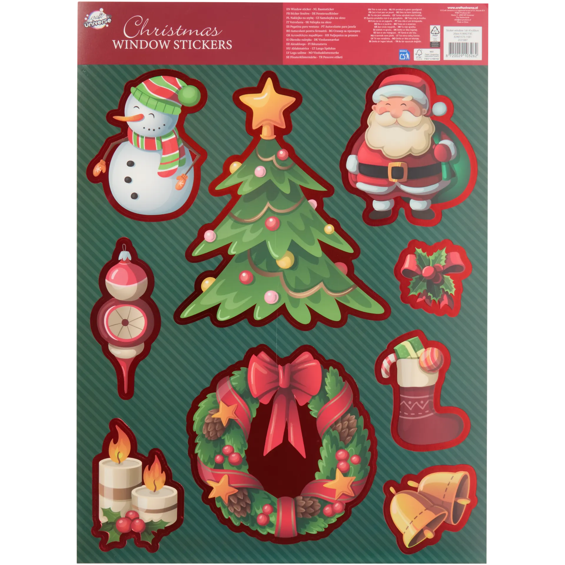 Weihnachtliche Fensteraufkleber
