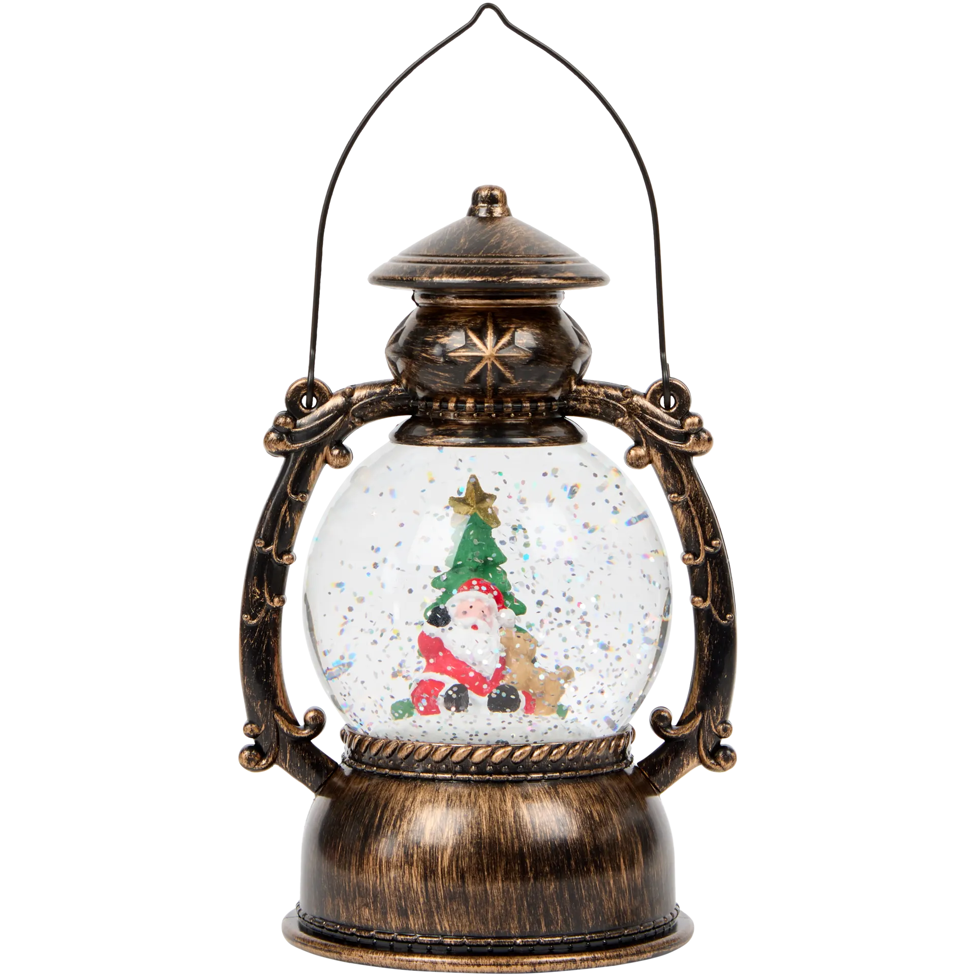 Weihnachtliche Schneekugel-Laterne