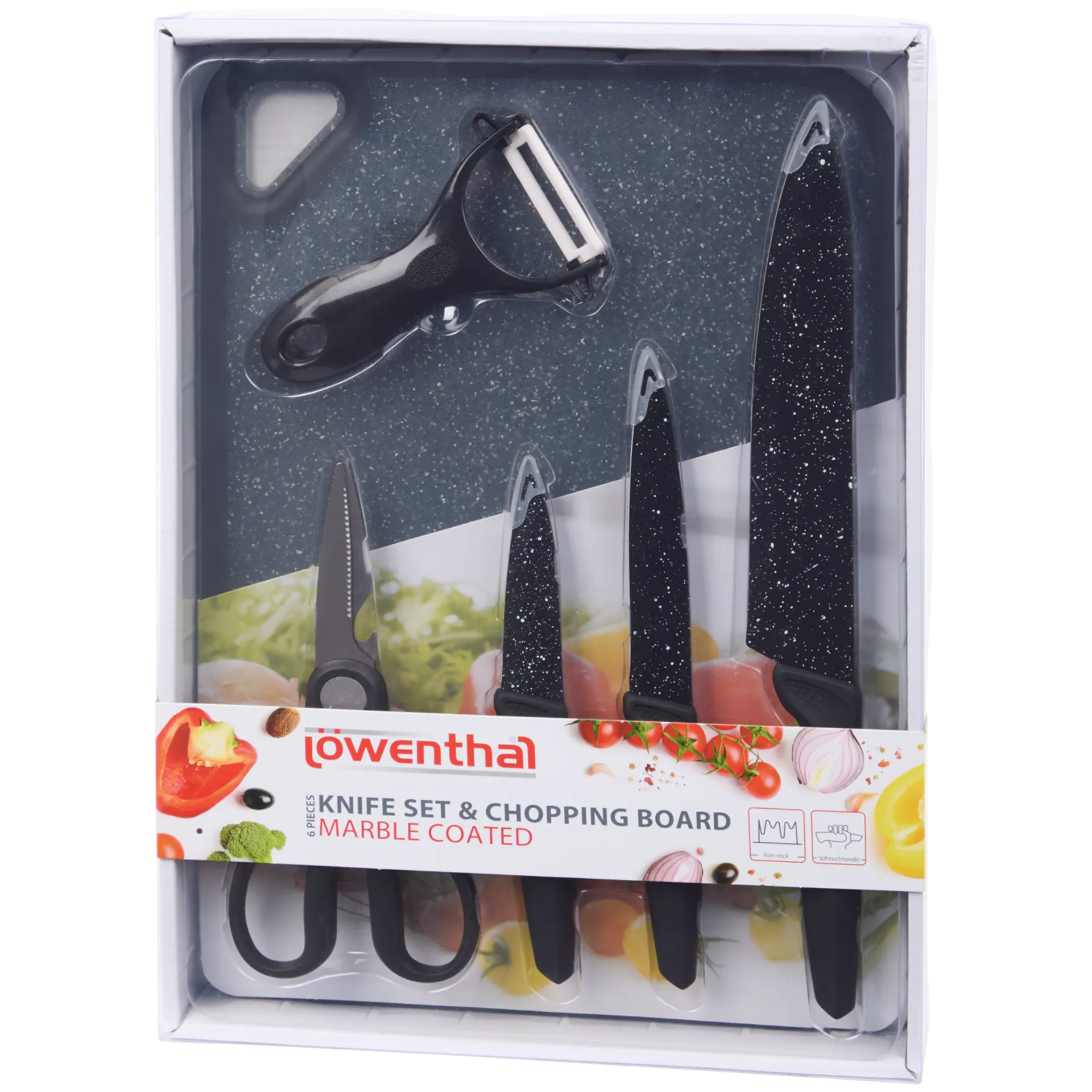 Lowenthal Messer-Set mit Schneidebrett