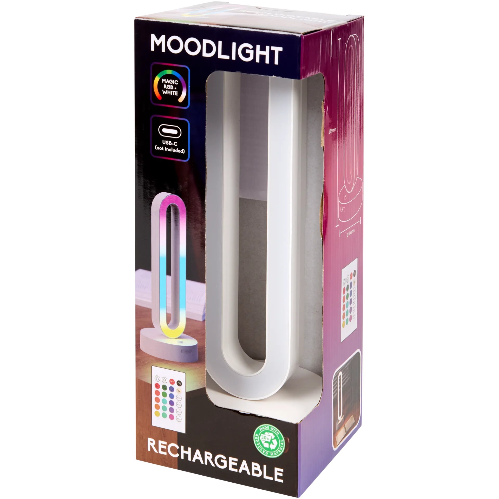 Applique Murale Rechargeable 100 Lm 80 X 100 X 100 Mm Action FR