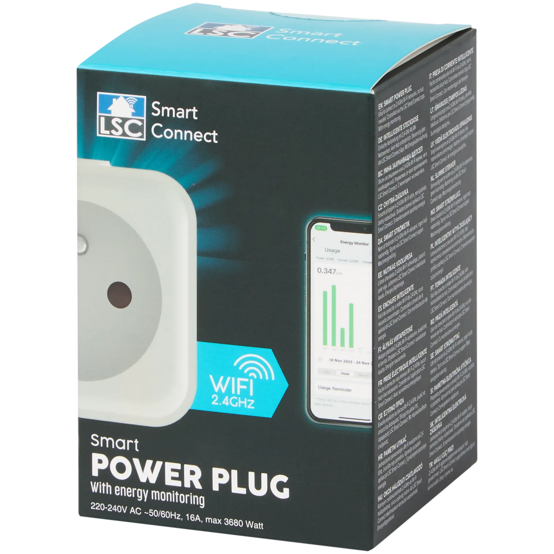 Chytrá zástrčka se sledováním energie LSC Smart Connect