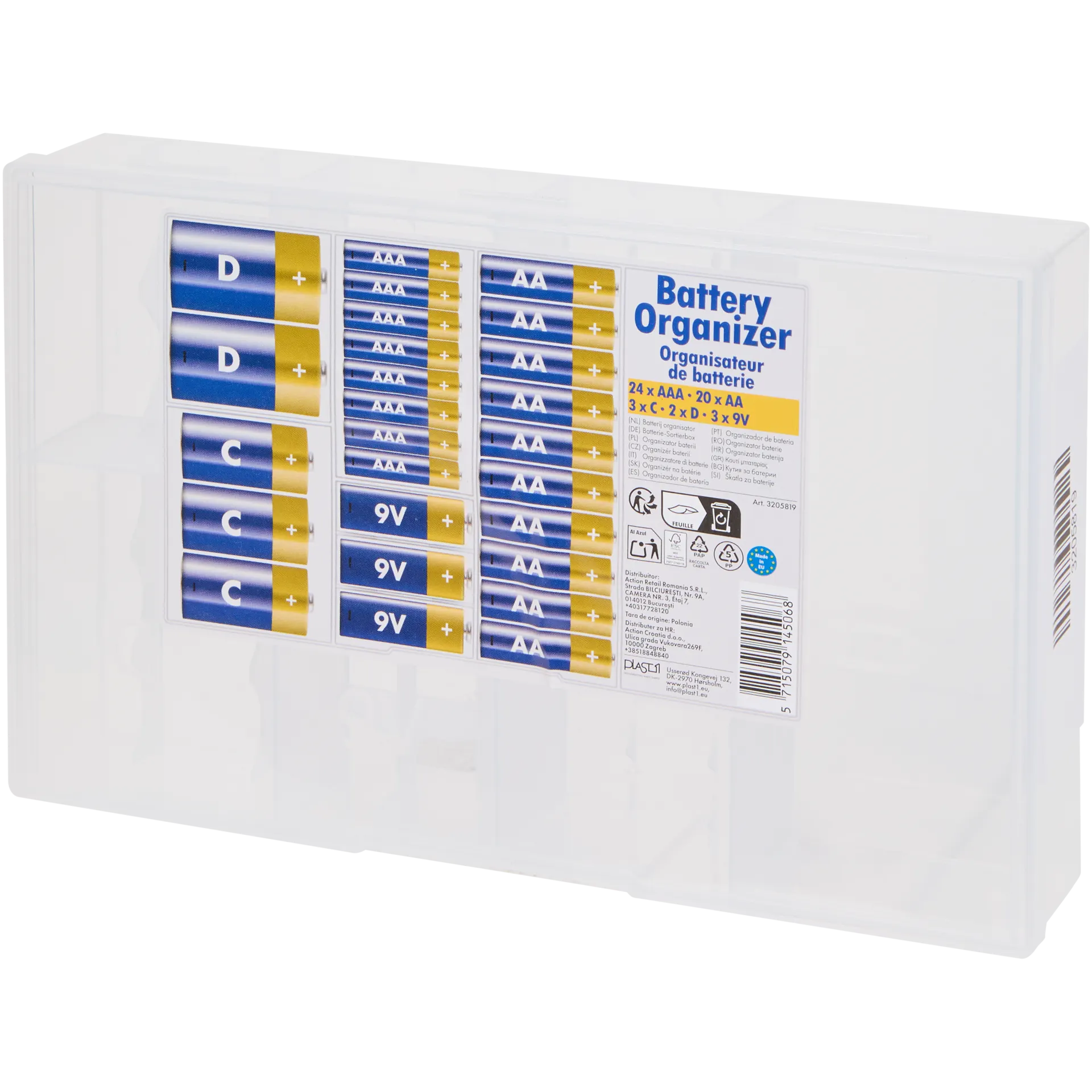 Plast1 Aufbewahrungsbox für Batterien