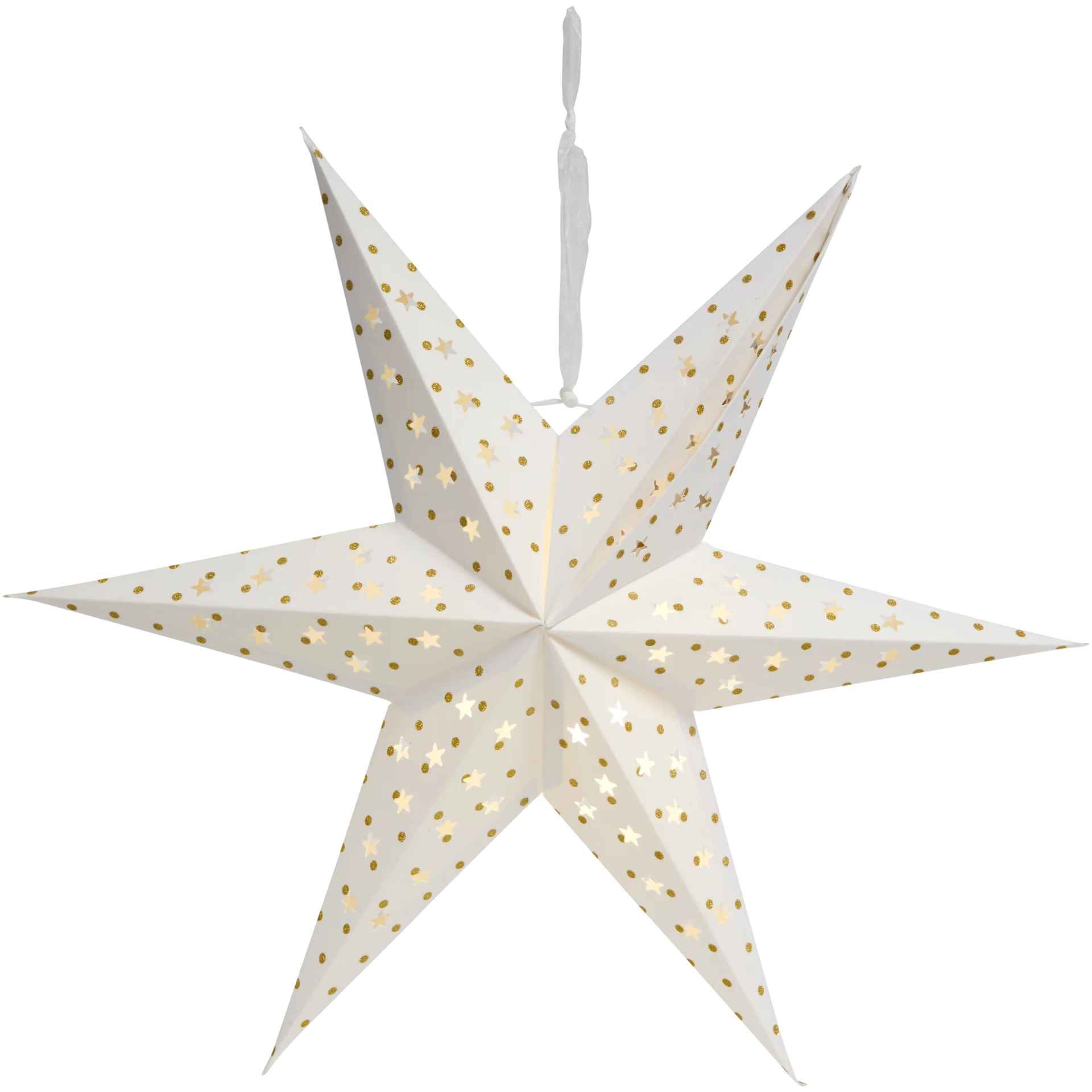 Papierstern mit LED-Beleuchtung