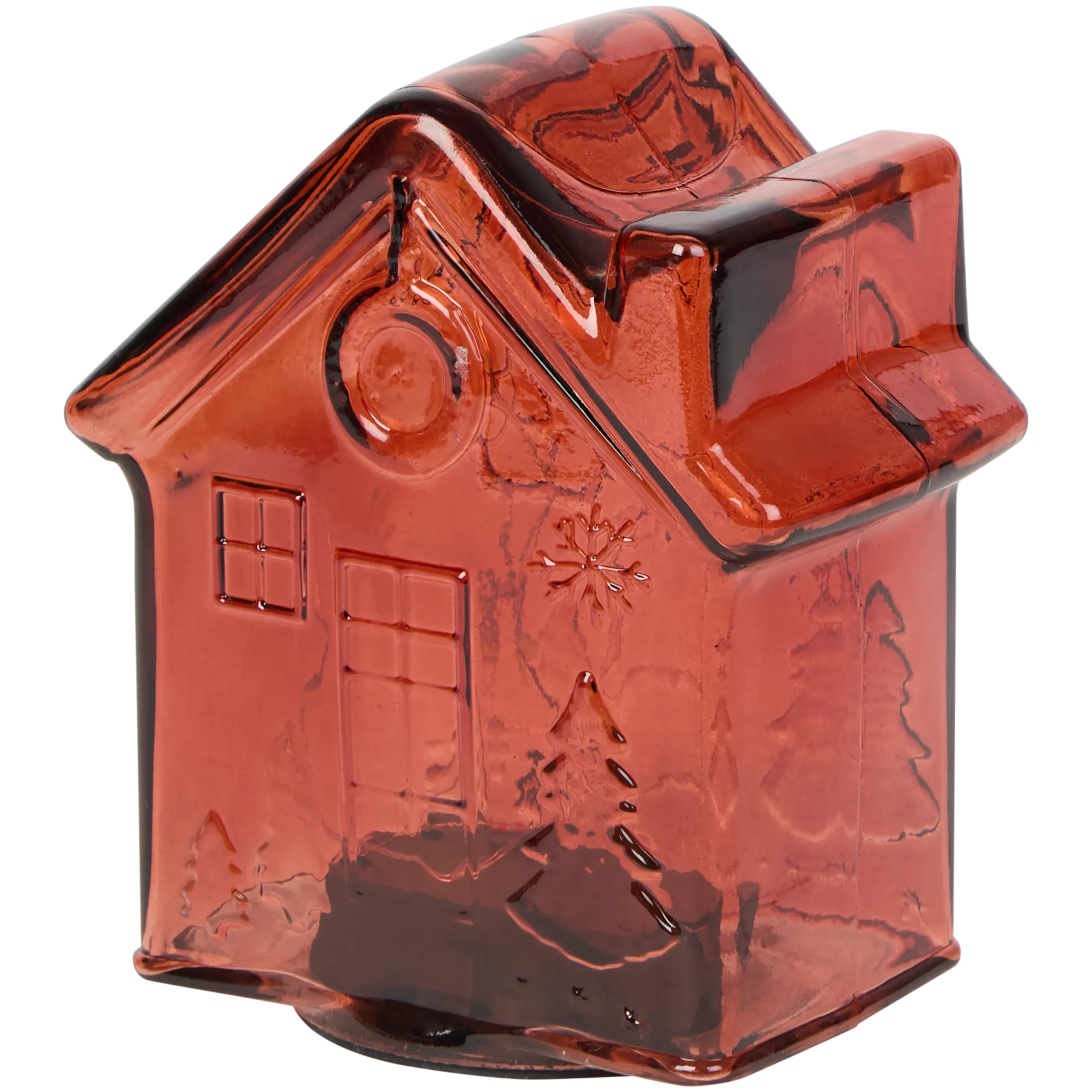 Weihnachtshaus aus Glas mit LED