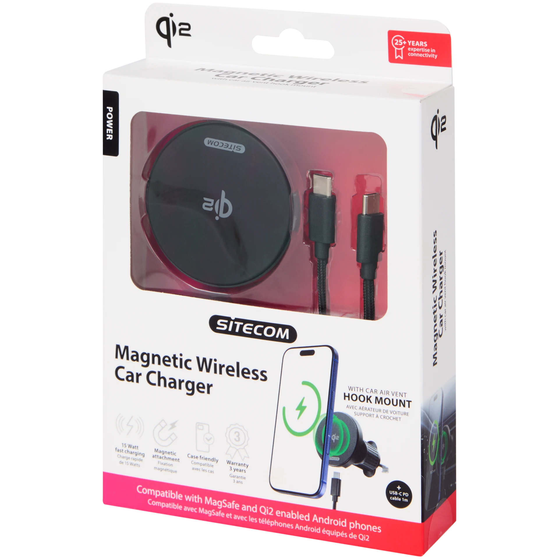 Caricabatterie Wireless Qi Per Gigaset GS4 E GX6, Con Supporto E LED, Ricarica Veloce Universale