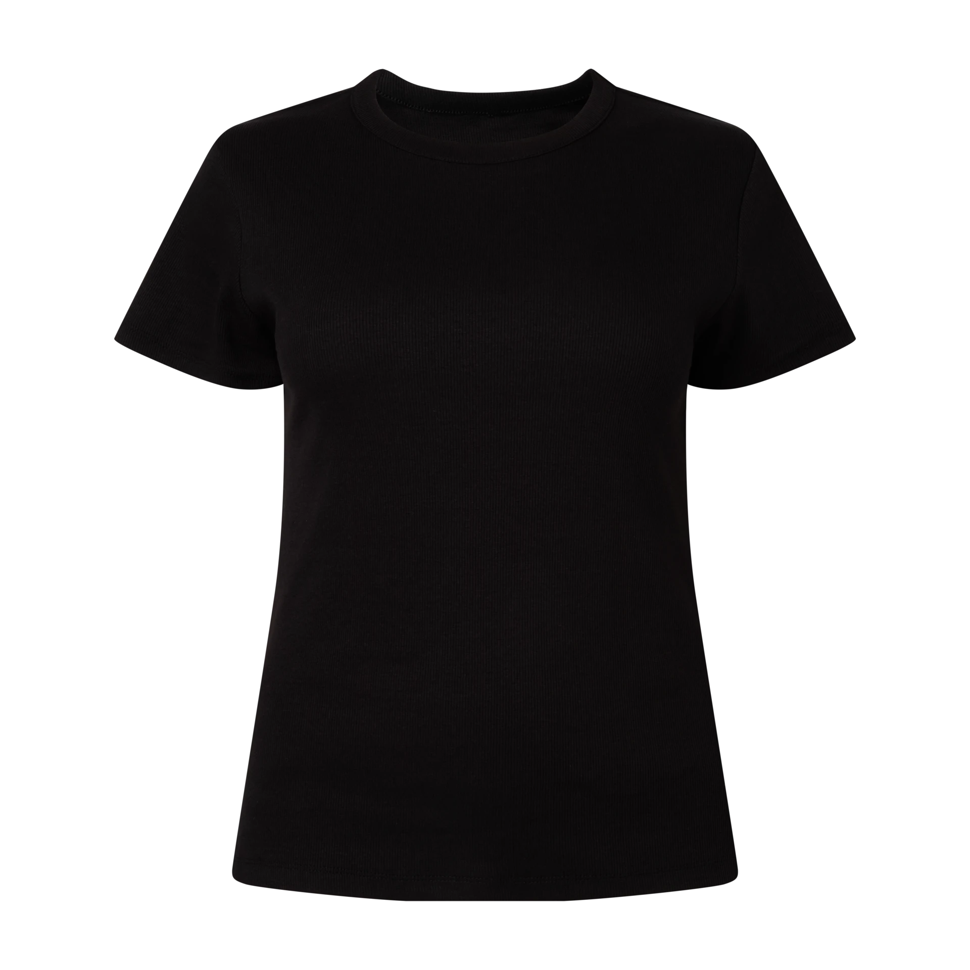 T-Shirt mit Rippstrick