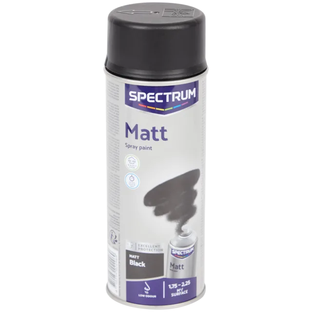 Peinture mate en aérosol Spectrum Noir