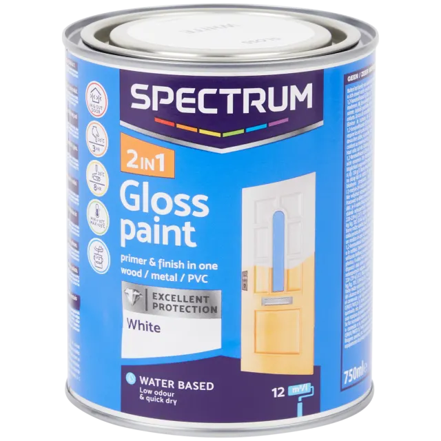 Peinture haute brillance 2-en-1 Spectrum Blanc