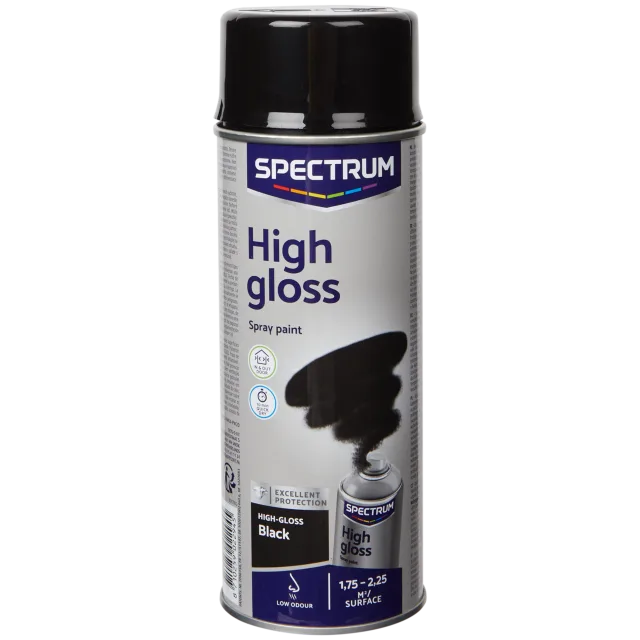 Peinture noire en aérosol haute brillance Spectrum