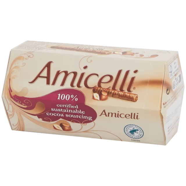 Amicelli chocolade-hazelnoot wafelrolletjes