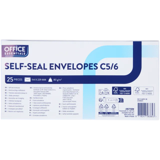 Enveloppes Office Essentials C5/6