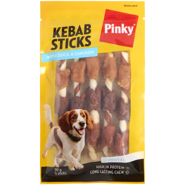 Bâtonnets à mâcher kebab pour chien Pinky
