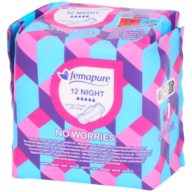 Serviettes hygiéniques Femapure No Worries Nuit