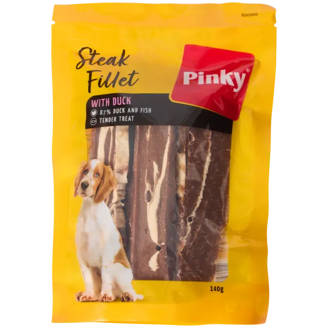 Bâtonnets à mâcher pour chien Pinky Steak Fillets