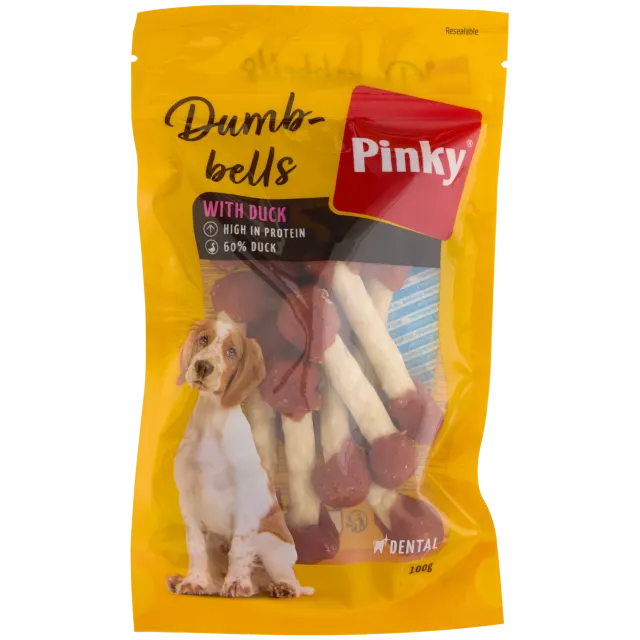 Bâtonnets à mâcher pour chien Pinky Duck Dumbbells
