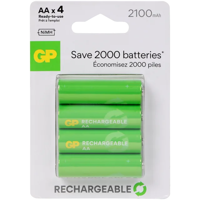 Piles rechargeables GP AA
