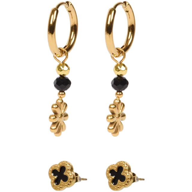 Boucles d’oreilles dorées en acier inoxydable