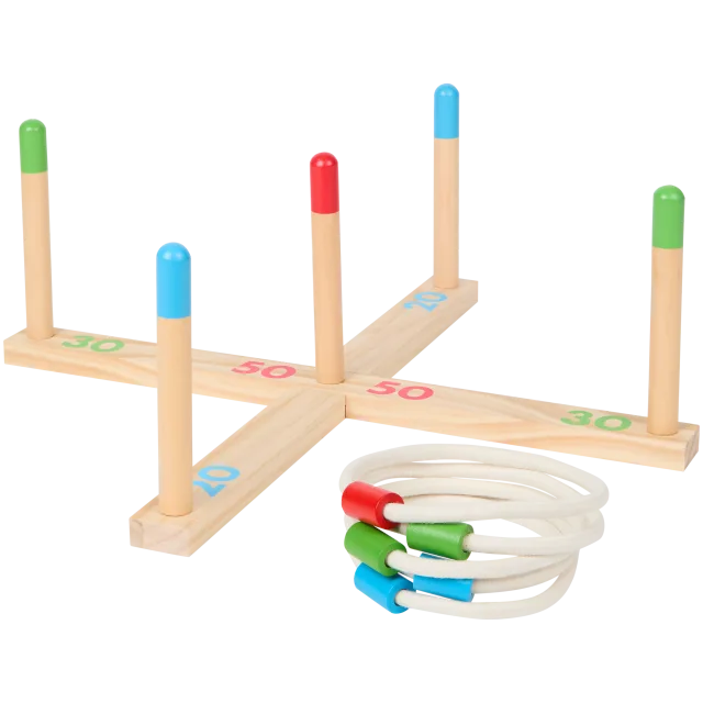 Jeu de lancer d'anneaux en bois