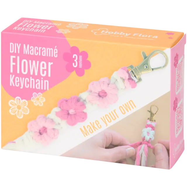 Kit créatif porte-clés en macramé Hobby Flora