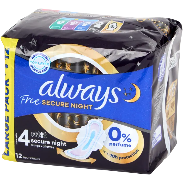 Serviettes hygiéniques Always Free Secure Night