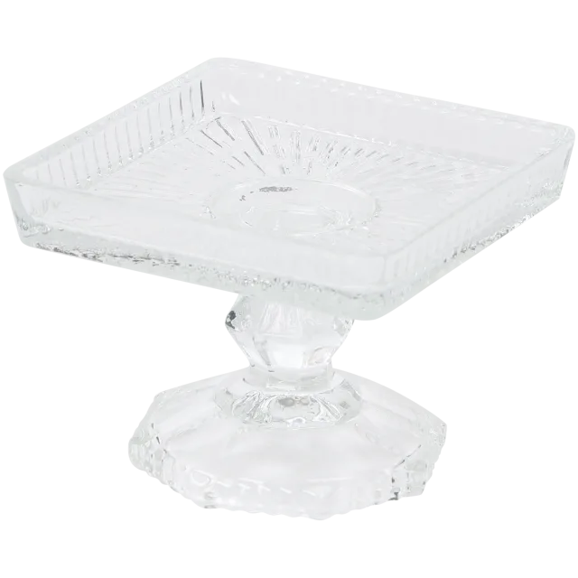 Bonbonnière en verre sur pied