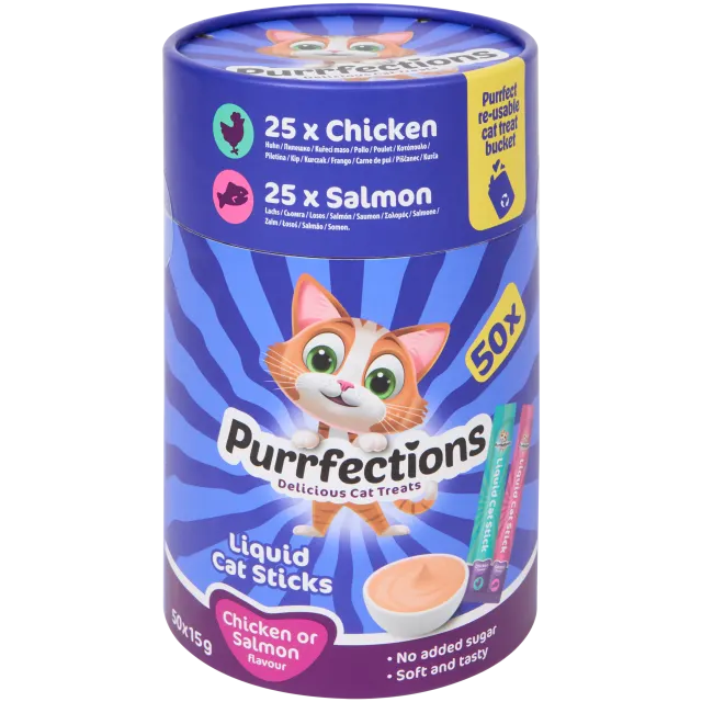 Friandises liquides pour chat Purrfections Poulet & Saumon