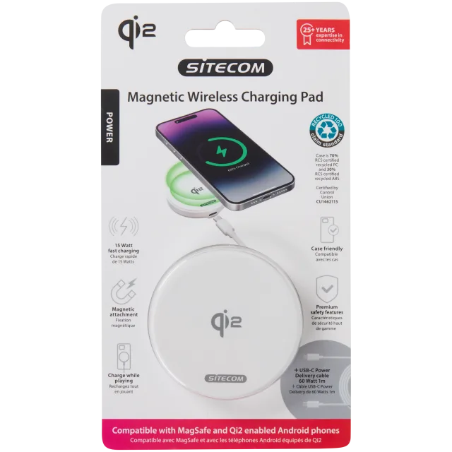 Chargeur magnétique sans fil Sitecom