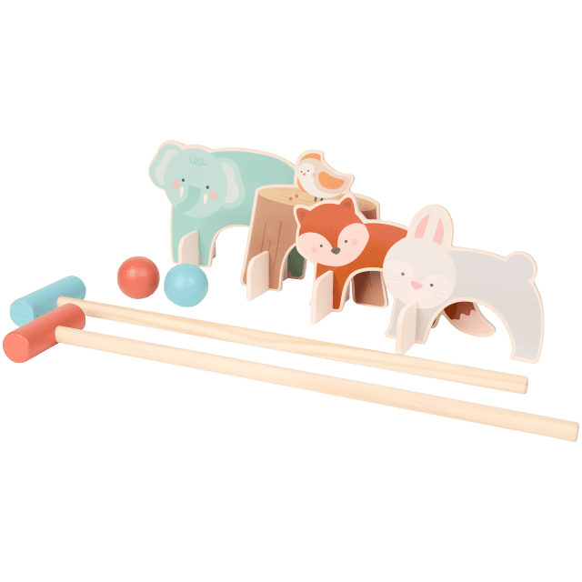 Jeu de croquet avec animaux