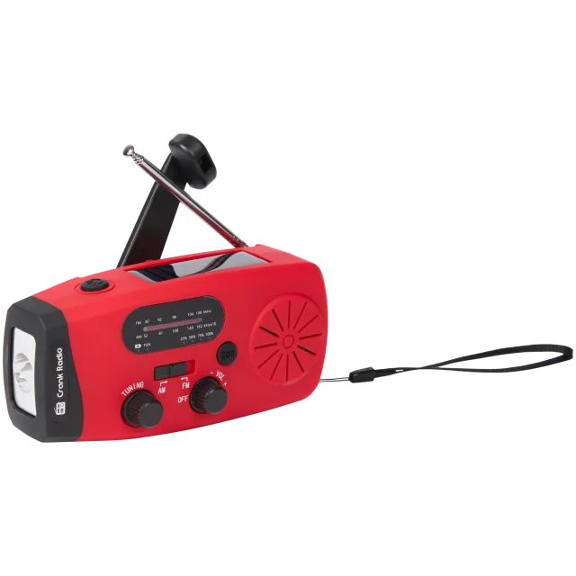 Radio de secours 4-en-1 avec lampe de poche et batterie externe