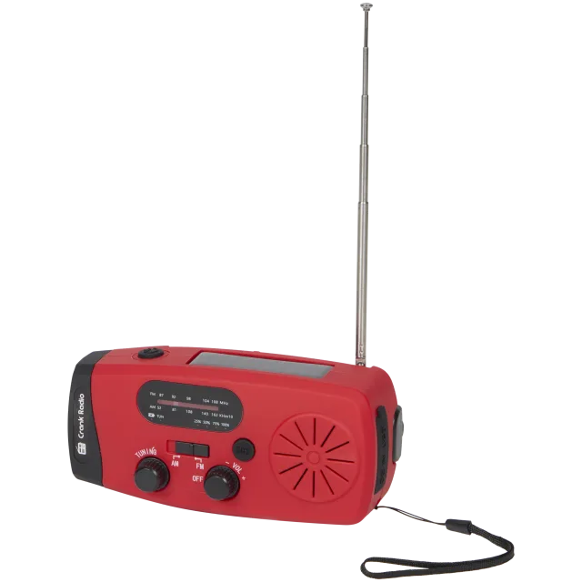 Radio de secours 4-en-1 avec lampe de poche et batterie externe