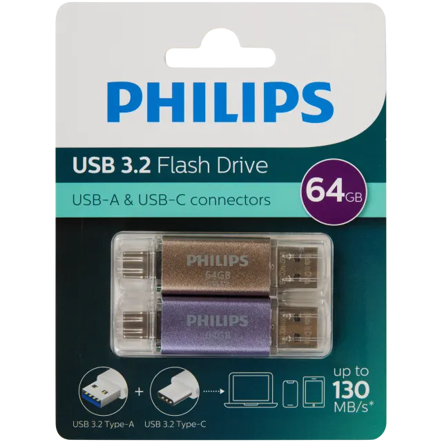 Clés USB Philips USB-A et USB-C