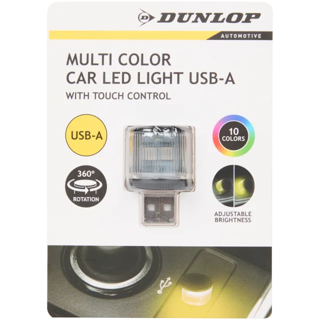Lumière d’ambiance multicolore pour voiture Dunlop