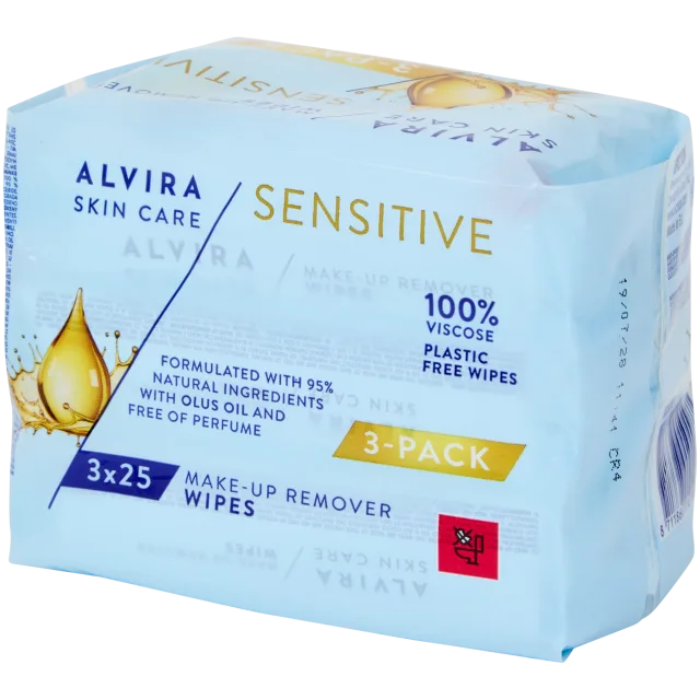 Lingettes nettoyantes pour visage Alvira Sensitive