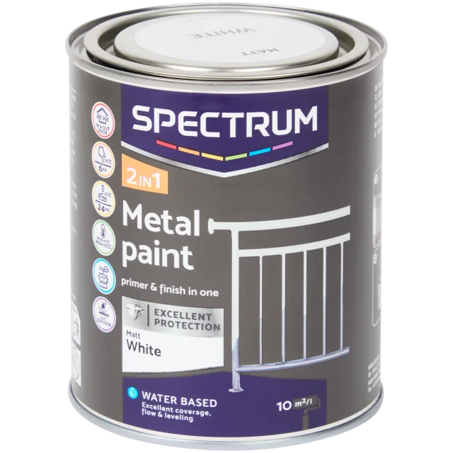 Peinture métallique mate 2-en-1 Spectrum Blanc